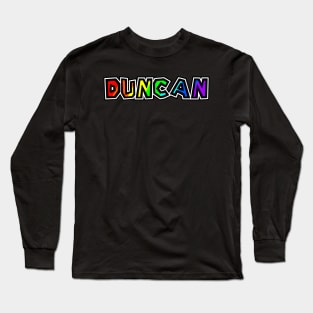 City of Duncan - Rainbow Text Design - City of Totems - Duncan Long Sleeve T-Shirt